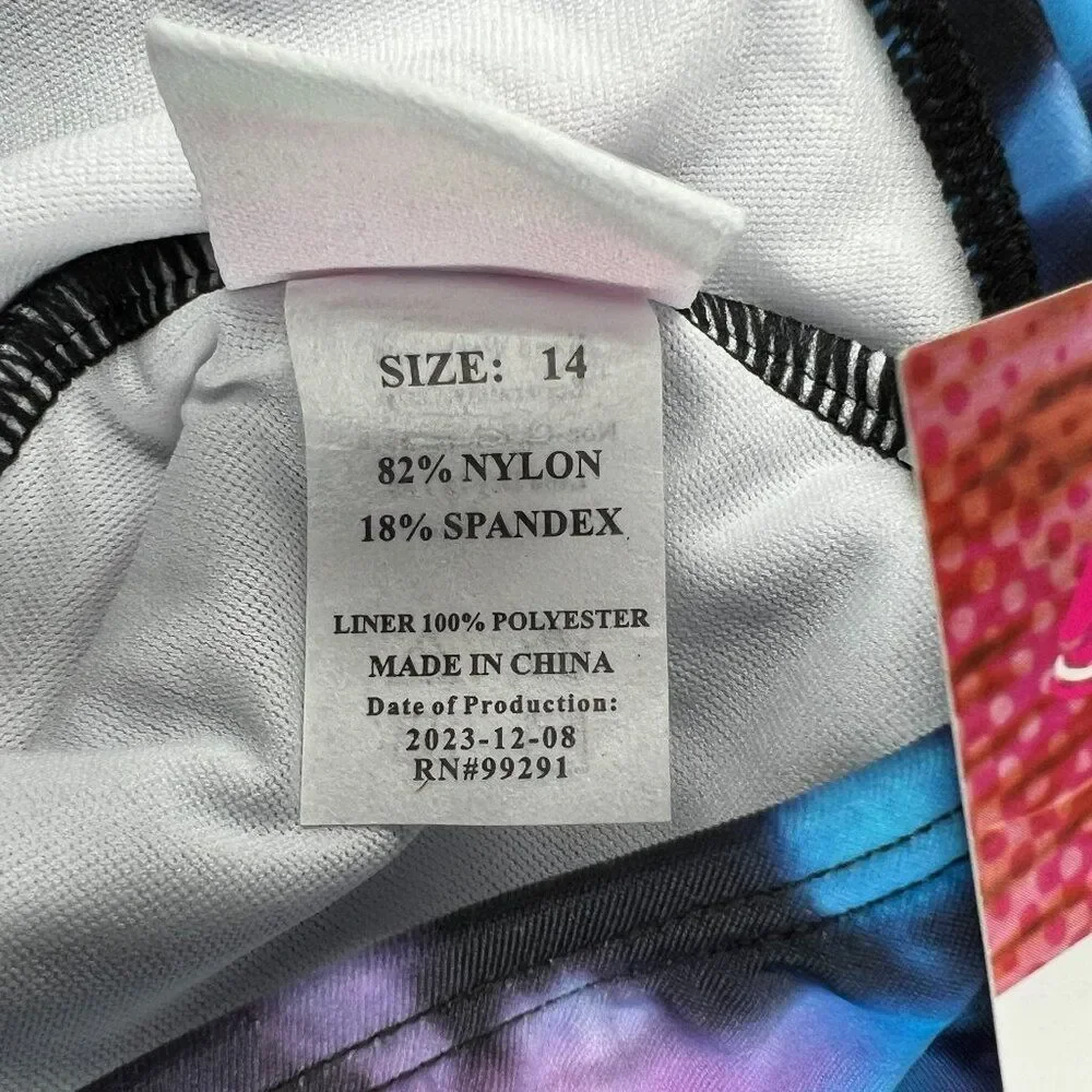 Kanu Girl's Size 14 Hurricane Hurricane Beach‎ Sport UPF 50 One Piece Swimsuit